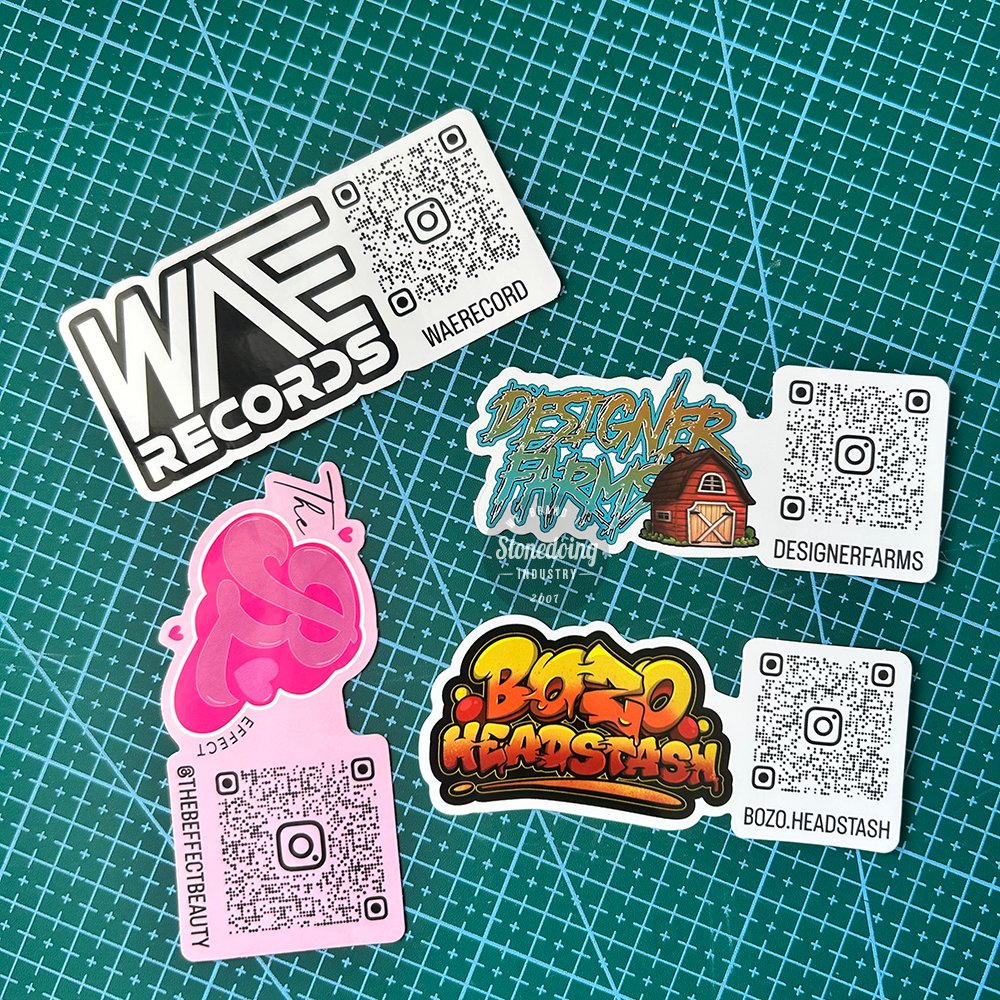Scratch Proof UV Printing Self-Adhesive Waterproof Vinyl Die Cut Custom Logo Stickers with QR Code