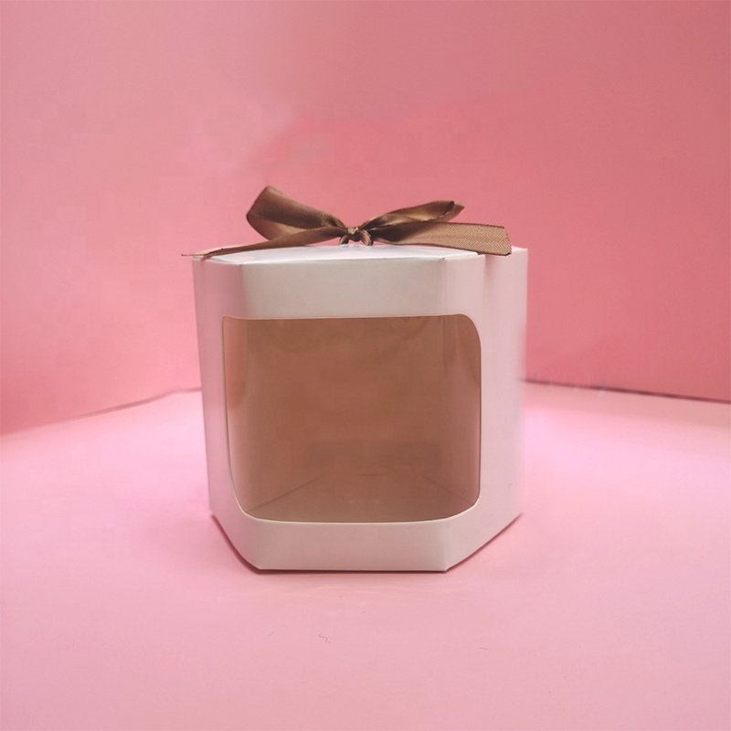 Custom Bridesmaid Gift Box Set Brown Kraft Paper Mug Box With Clear Window Scented Empty Candle Jar Luxury Perfume Box