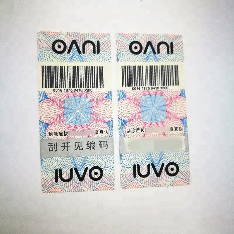 Customized design scratch-off anti-counterfeiting hologram sticker