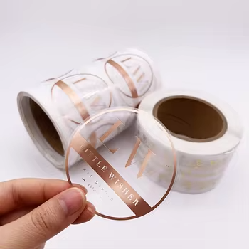 Personalized Design Custom Printed Glossy Circle Round Company Logo Sticker