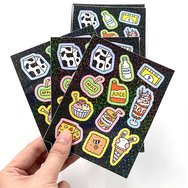 Label Adhesive Kawaii Kiss Cut Stickers Suppliers Waterproof Vinyl Custom Sticker Sheet Logo Printed