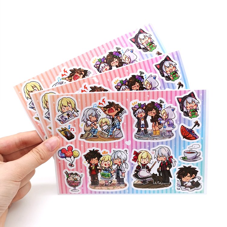 Label Adhesive Kawaii Kiss Cut Stickers Suppliers Waterproof Vinyl Custom Sticker Sheet Logo Printed