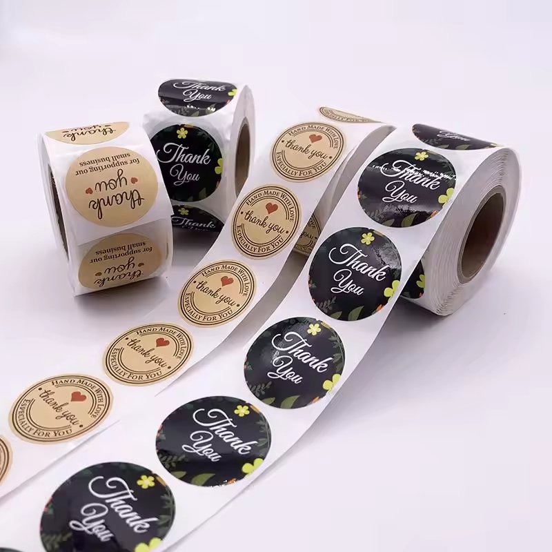 Custom Printed Roll Plastic Waterproof Synthetic Paper Adhesive Vinyl PVC Round Circle Brand Logo waterproof Sticker