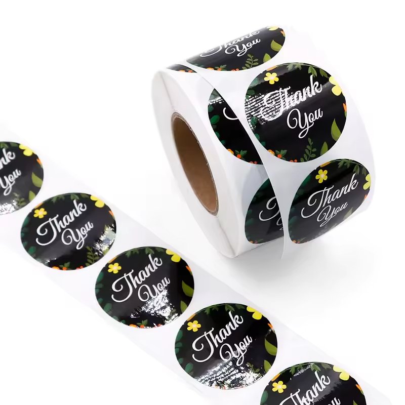 Custom Printed Roll Plastic Waterproof Synthetic Paper Adhesive Vinyl PVC Round Circle Brand Logo waterproof Sticker
