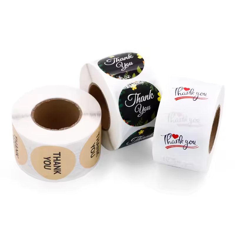 Custom Printed Roll Plastic Waterproof Synthetic Paper Adhesive Vinyl PVC Round Circle Brand Logo waterproof Sticker