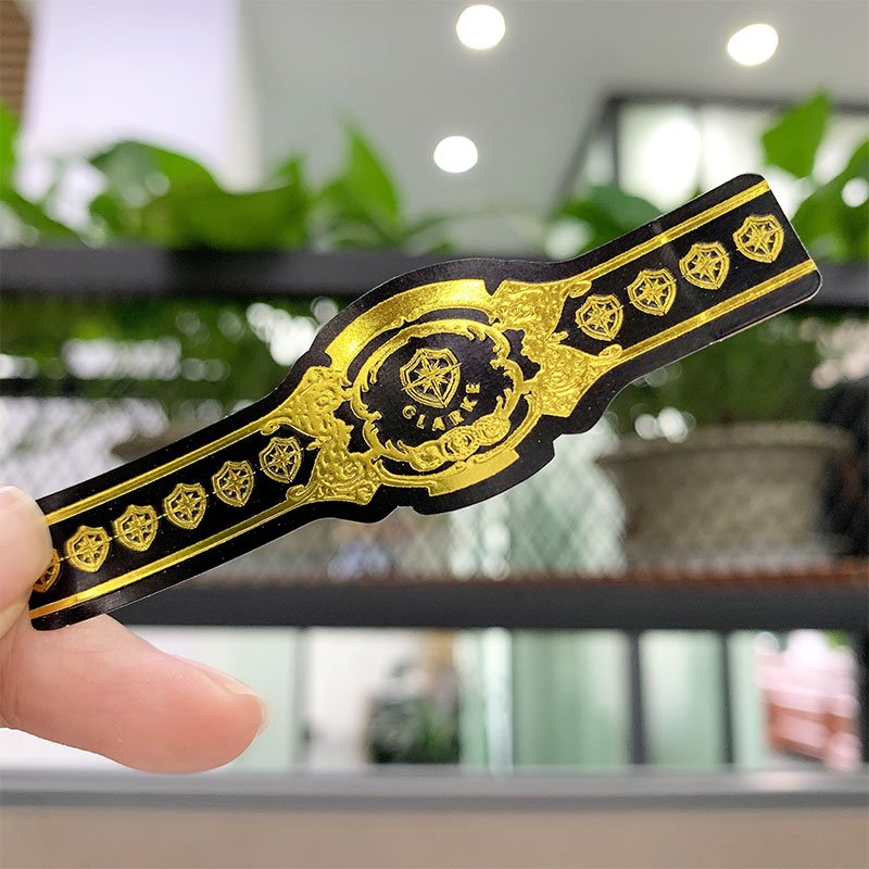 luxury Adhesive Custom Printing Private Logo Vinyl Gold Foil Band Wrapper Sticker Cigar Label
