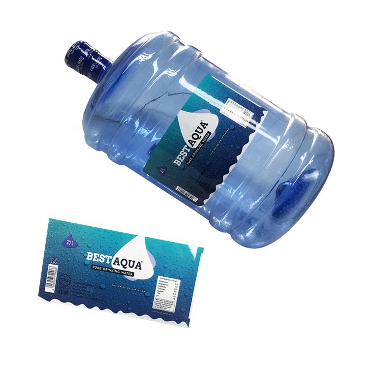 Custom design waterproof adhesive sticker label for 5 gallon bottle
