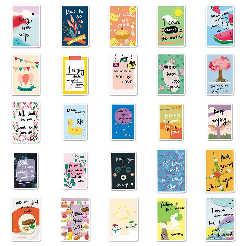 2023NEW Original Children Encouragement Cards Sticker UV Printing Custom Die Cut Vinyl Decorative Sticker