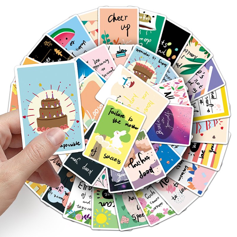 2023NEW Original Children Encouragement Cards Sticker UV Printing Custom Die Cut Vinyl Decorative Sticker