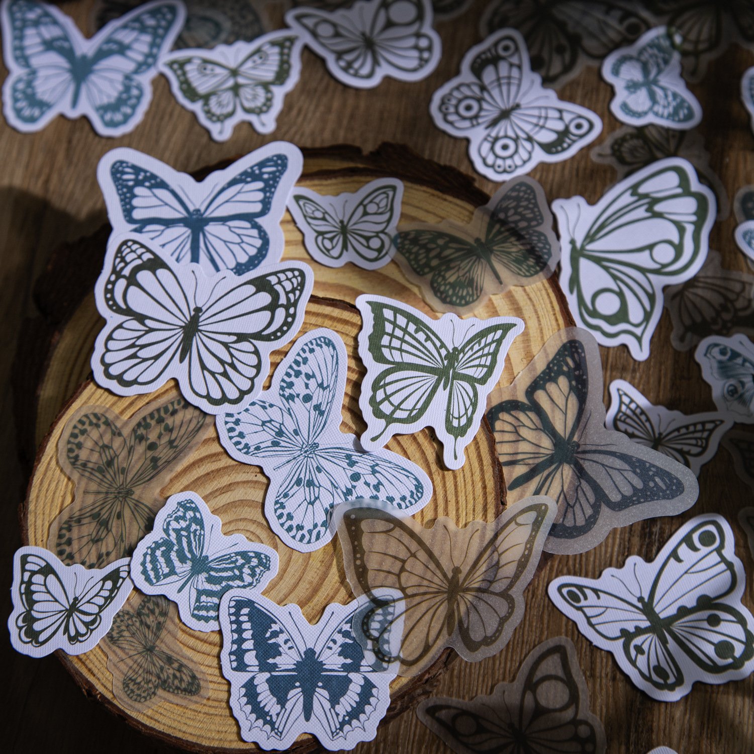 30 Pieces/pack Stickers Butterfly Series Retro Butterfly Journal Hand Account Collage Material Decorative Stickers 6 Choices