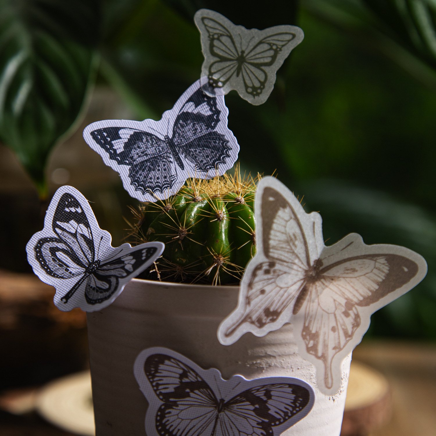 30 Pieces/pack Stickers Butterfly Series Retro Butterfly Journal Hand Account Collage Material Decorative Stickers 6 Choices