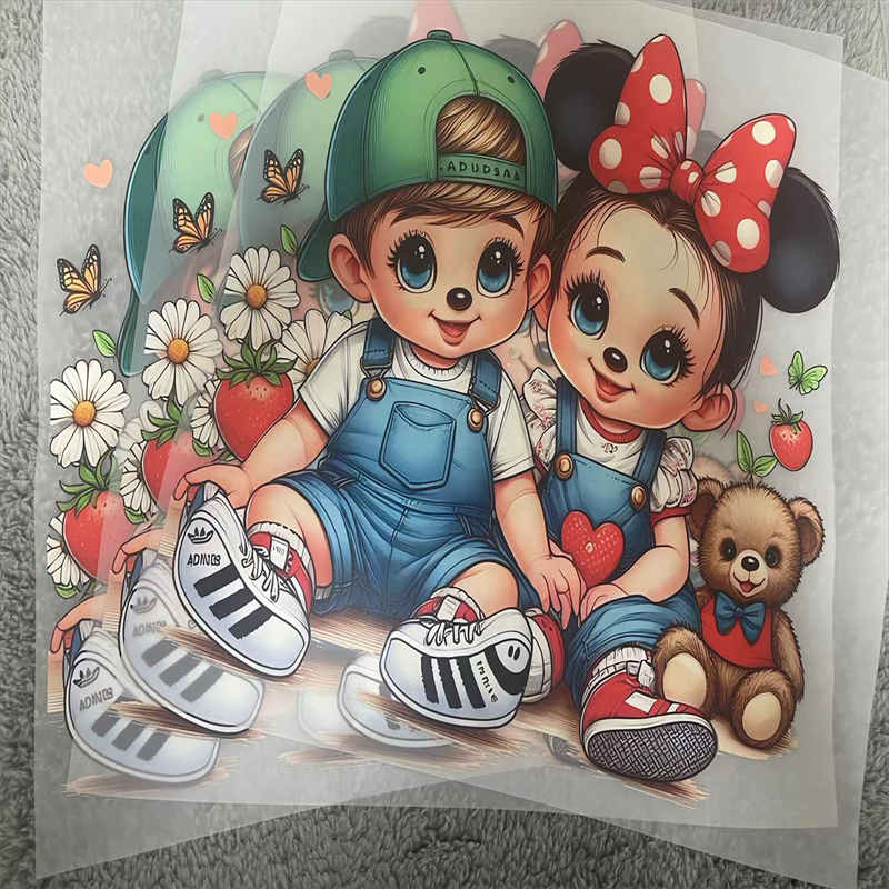 Factory wholesale customization dtf sticker transfer logo vinyl transfer sticker for t shirts