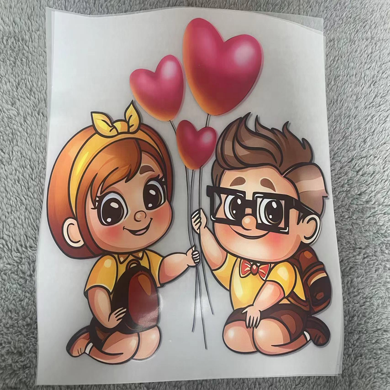 Factory wholesale customization dtf sticker transfer logo vinyl transfer sticker for t shirts