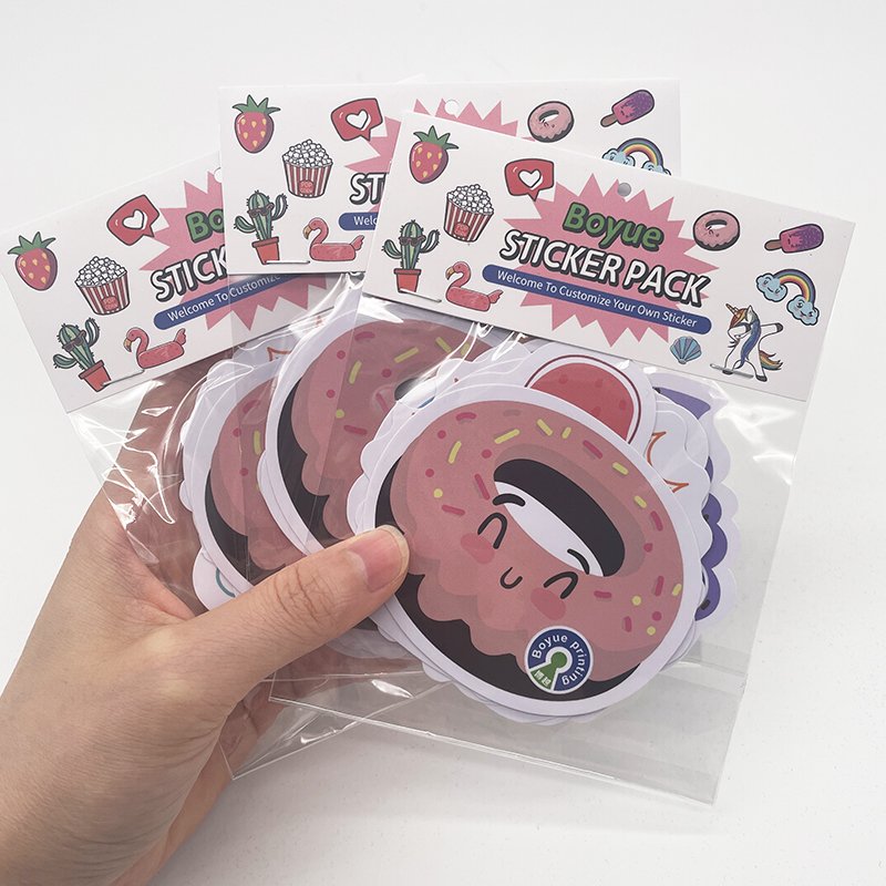 Personalized PVC Kawaii Anime Die Cut Stickers Custom Logo Vinyl Print Cut Sticker Pack for Home Decoration Office Promotion