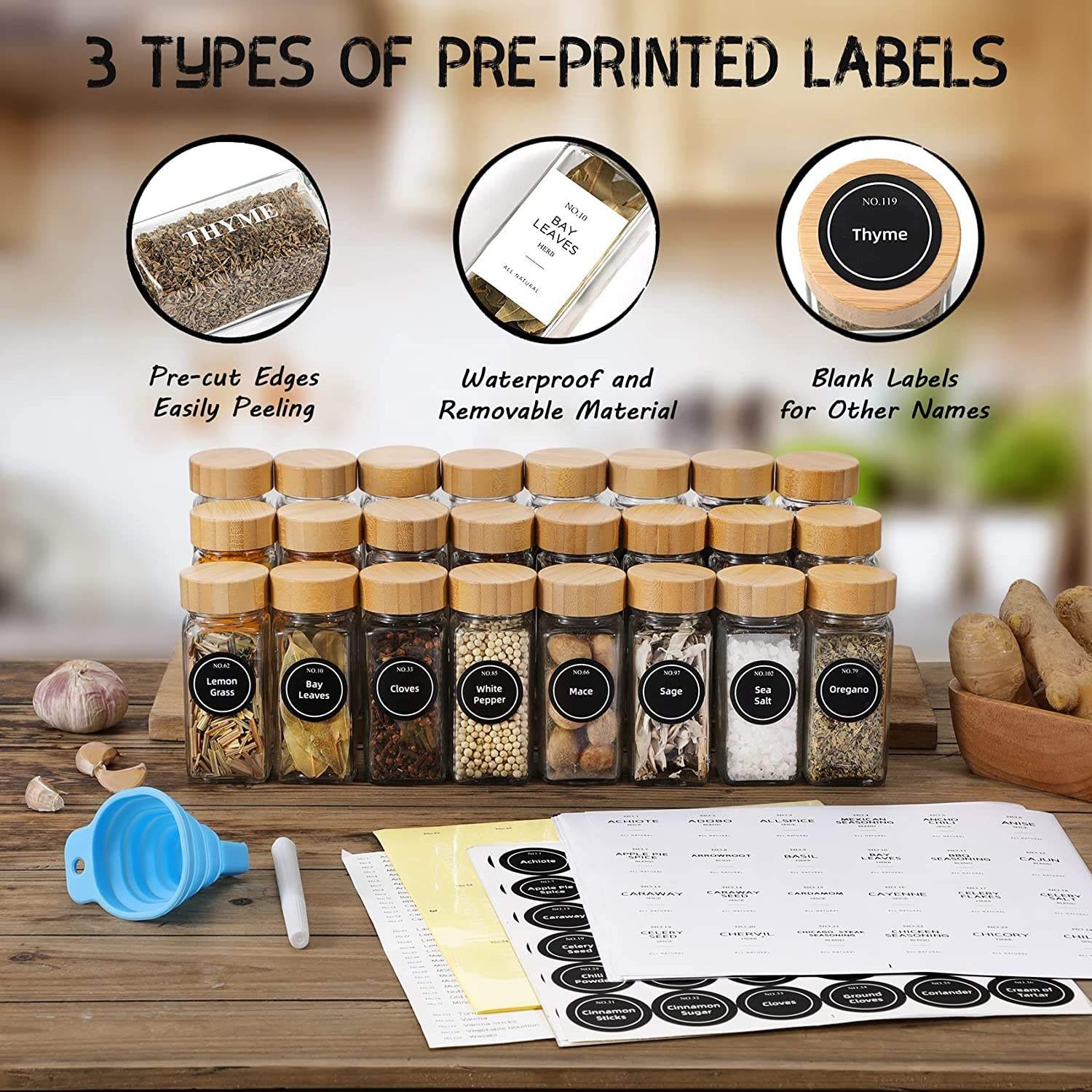 Custom waterproof Seasoning Bottle Glass Bottle Logo White Easy Tear Label Sticker