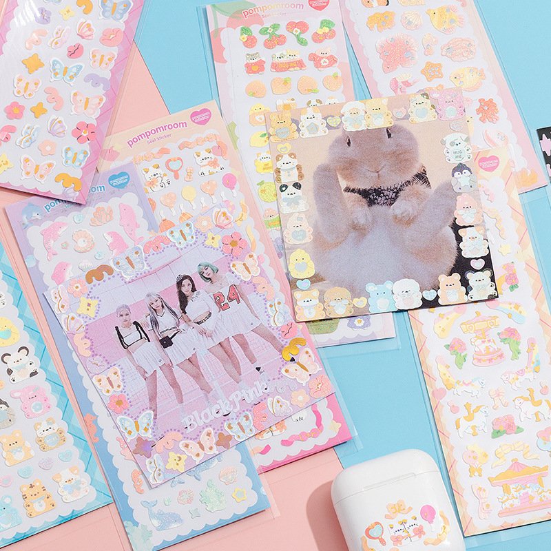 PVC Self-adhesive Waterproof stickers Special-shaped Decorative Custom sticker Sheet Kiss Cut