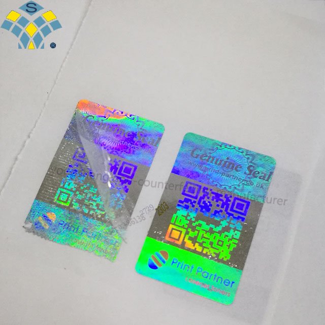 2023 new design printed holographic color covering scratch-off layer secure hologram sticker