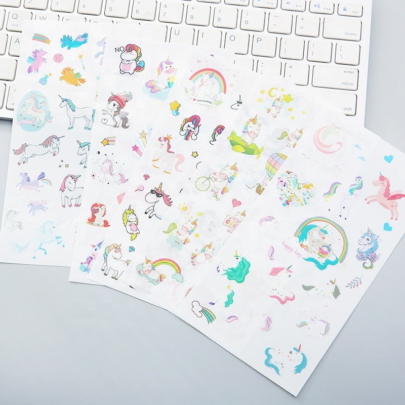 Cartoon Sticker 4 Color Unicorn Stickers Promotional Gifts Pvc Stickers