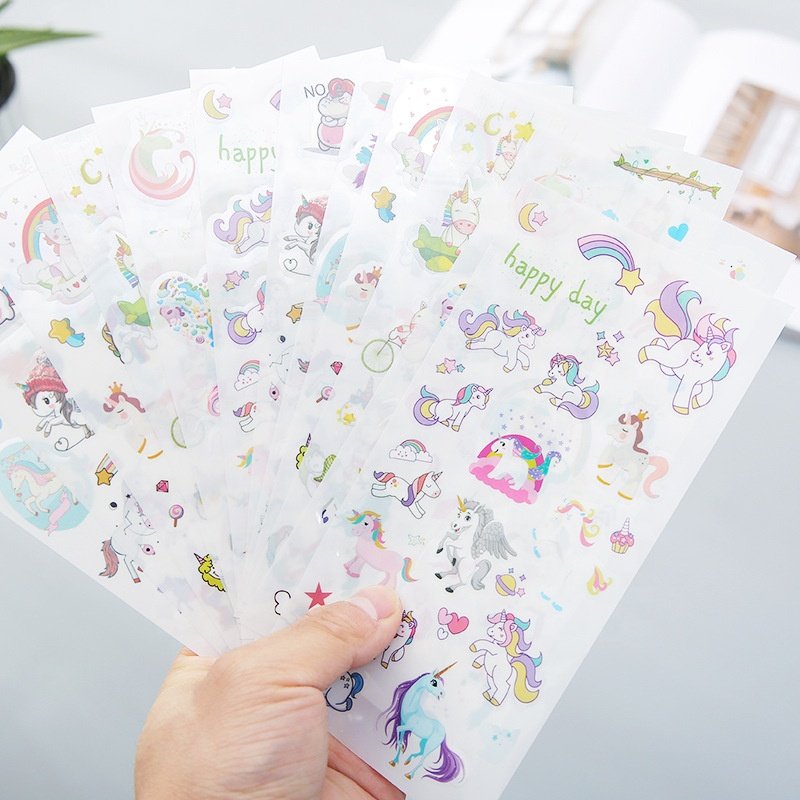 Cartoon Sticker 4 Color Unicorn Stickers Promotional Gifts Pvc Stickers