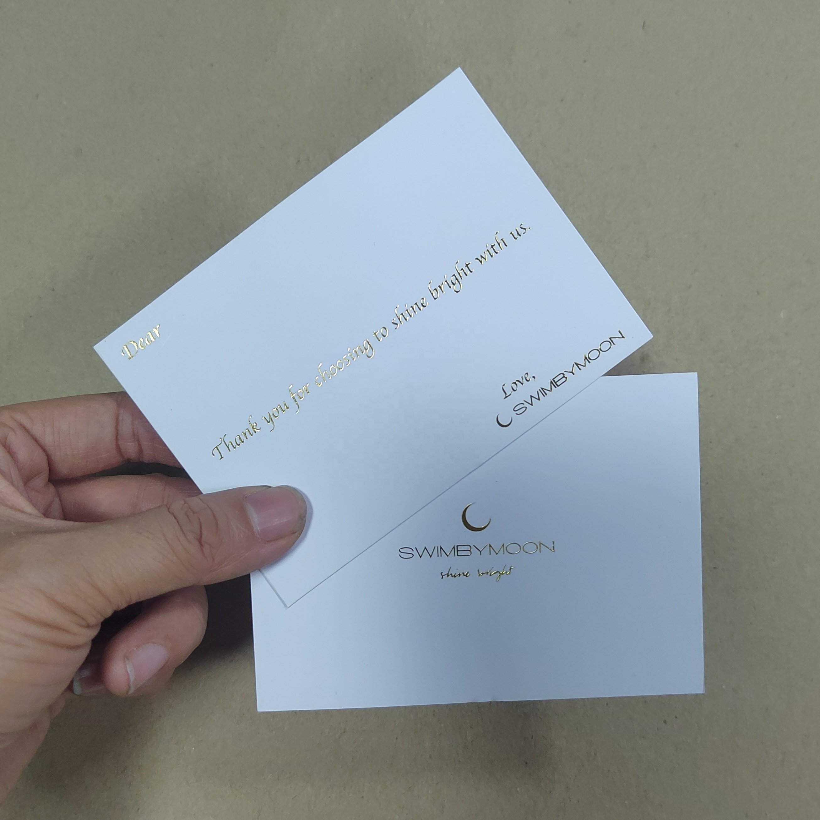 custom logo thank you card paper luxury plastic pvc business cards package