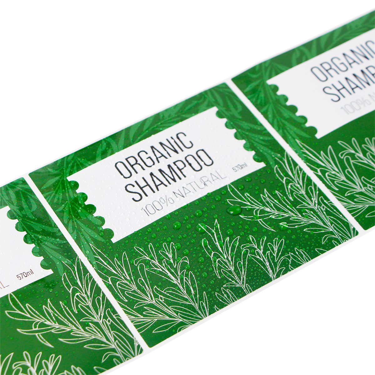 Custom Luxury Waterproof Logo Cosmetics PET Bottle Vinyl Glossy Bopp Silver Foil Shampoo Stickers Roll Printing Packaging Labels