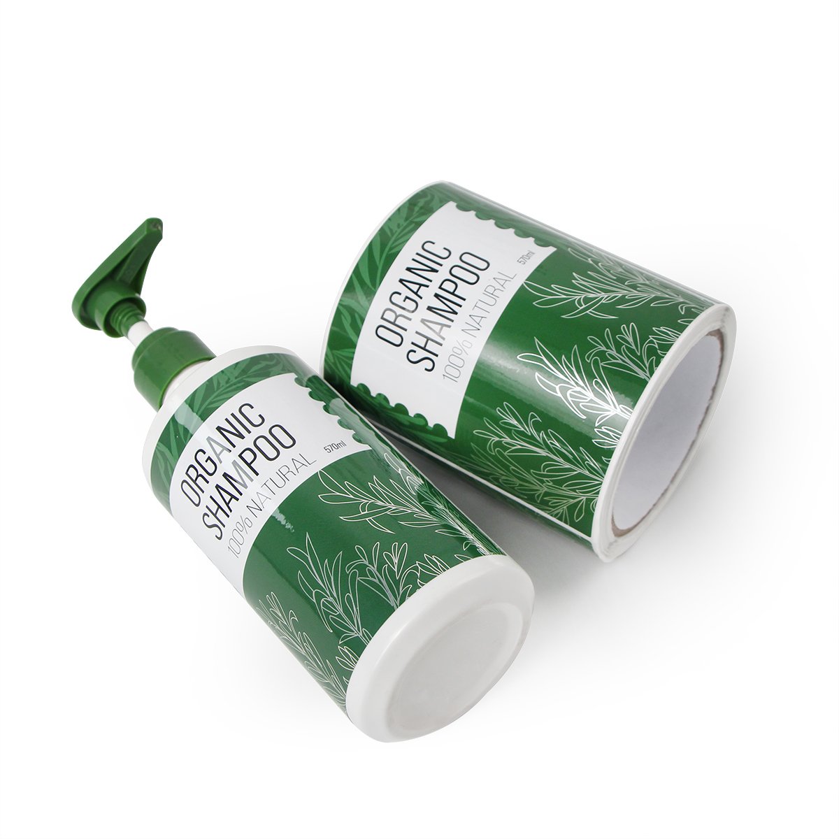 Custom Luxury Waterproof Logo Cosmetics PET Bottle Vinyl Glossy Bopp Silver Foil Shampoo Stickers Roll Printing Packaging Labels
