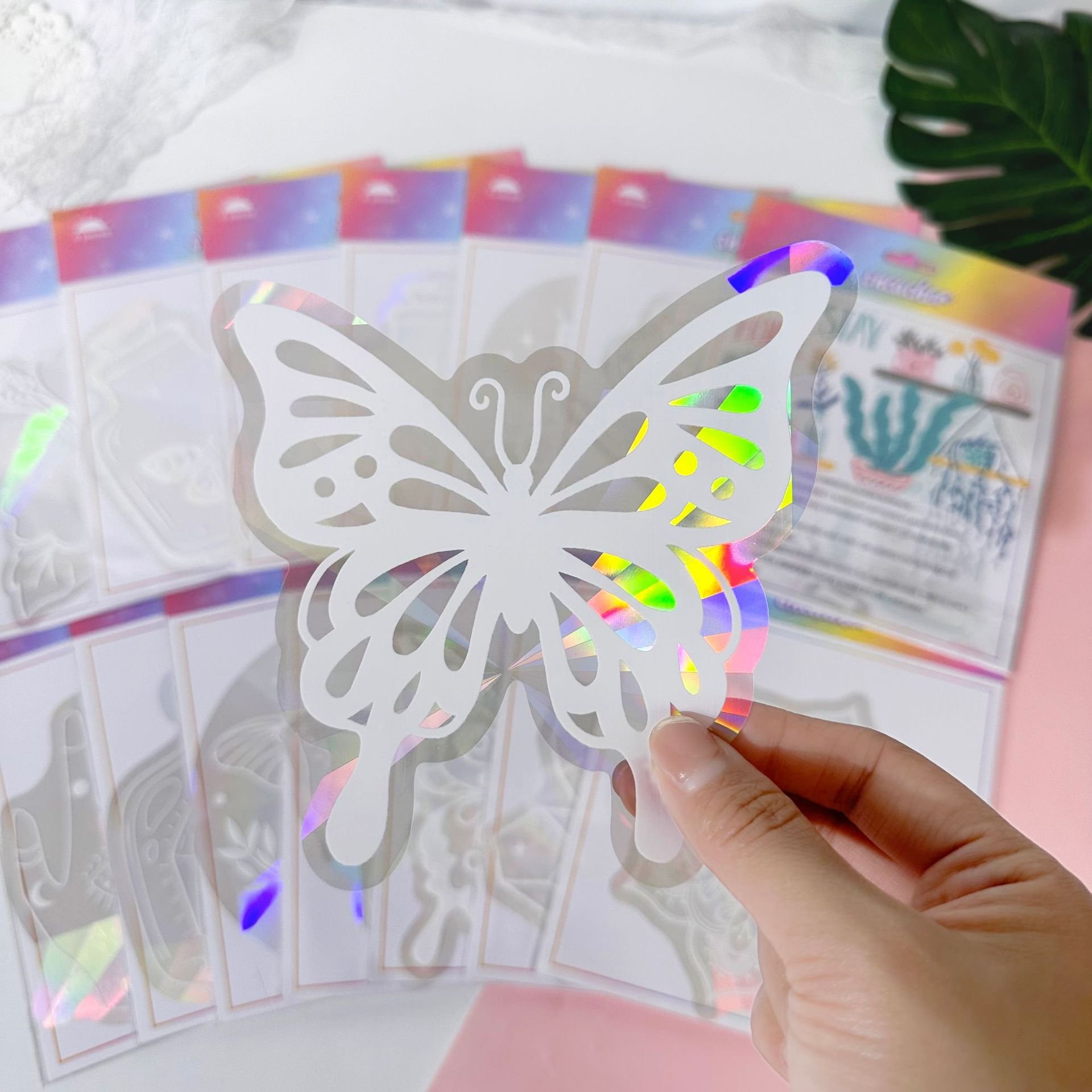 Custom Printing Rainbow Maker Sun Catcher Sticker Sunshine Birds Anti Collision Suncatcher Window Decals for Home