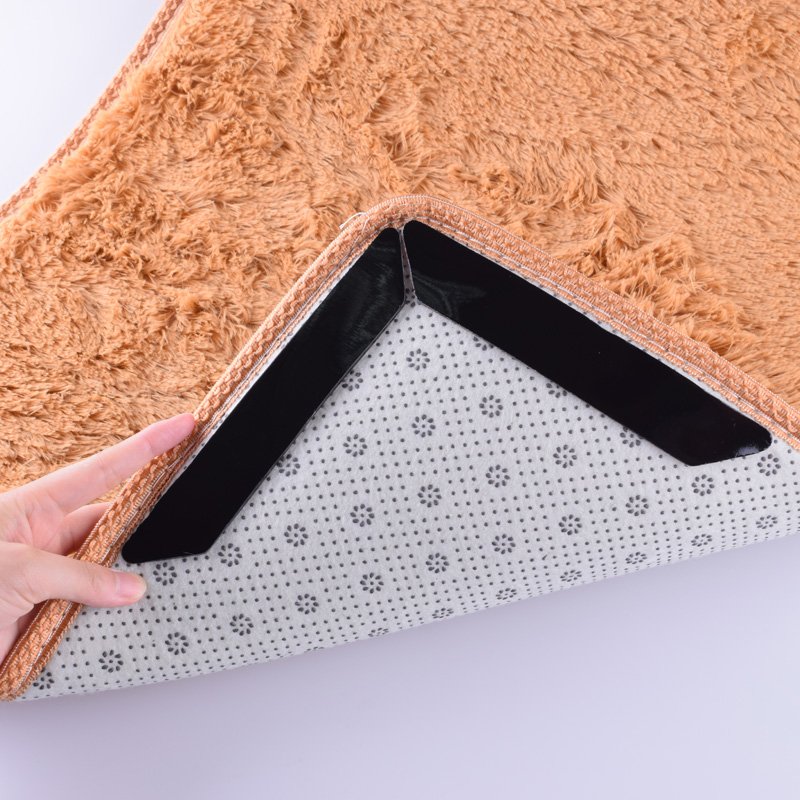 AH Trapezoid Rug Grippers Tape 8 Pack Washable Sticky Carpet Adhesive Sticker Rug Gripper Strip