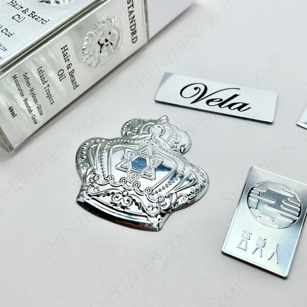 Self Adhesive Customized Metal Logo Sticker Printing Clear Gold Foil Stickers