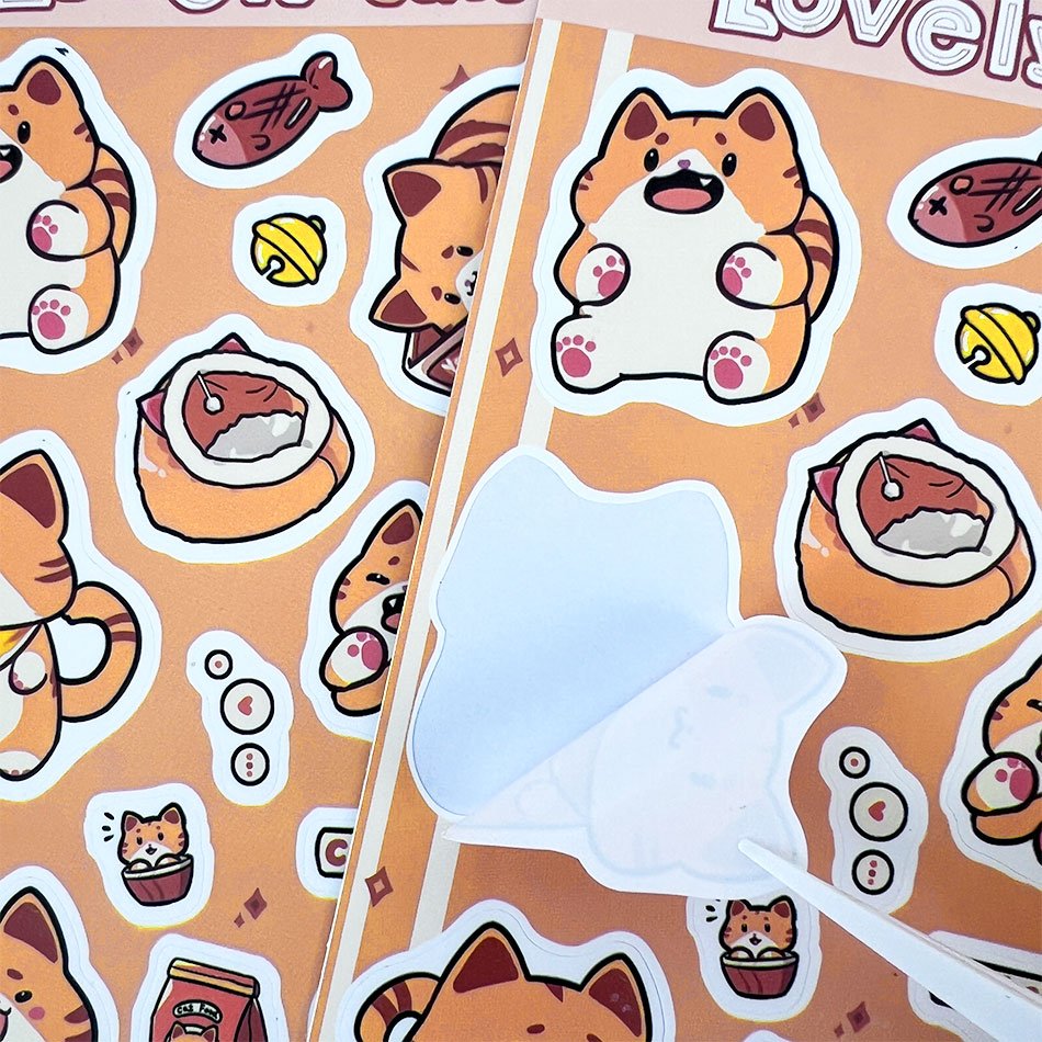 Private Waterproof Adhesive Vinyl Label Logo Cartoon Kiss Cut Sticker Glitter Paper Custom Printing Die Cut Sticker Sheet