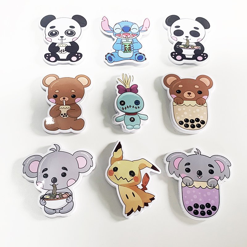 Kiss Cut Sticker Vinyl Custom logo Stickers Waterproof Cartoon Animal Cartoon Deco Stickers