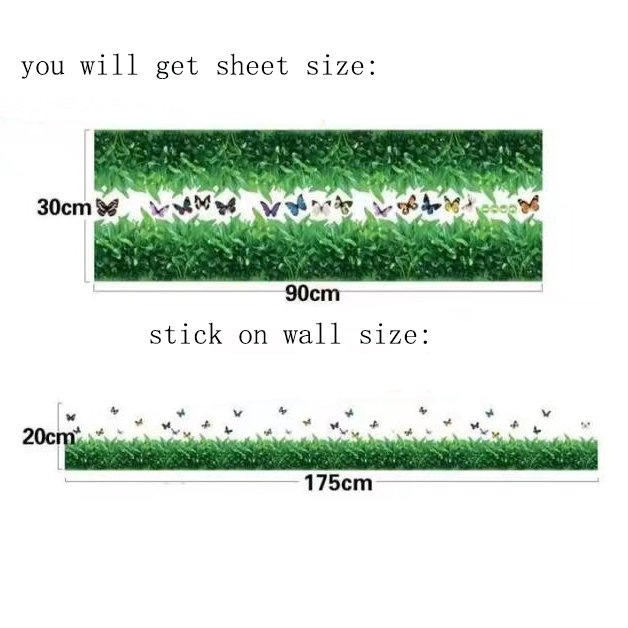 Self adhesive 3d original spring wilderness home decor green grass wall stickers