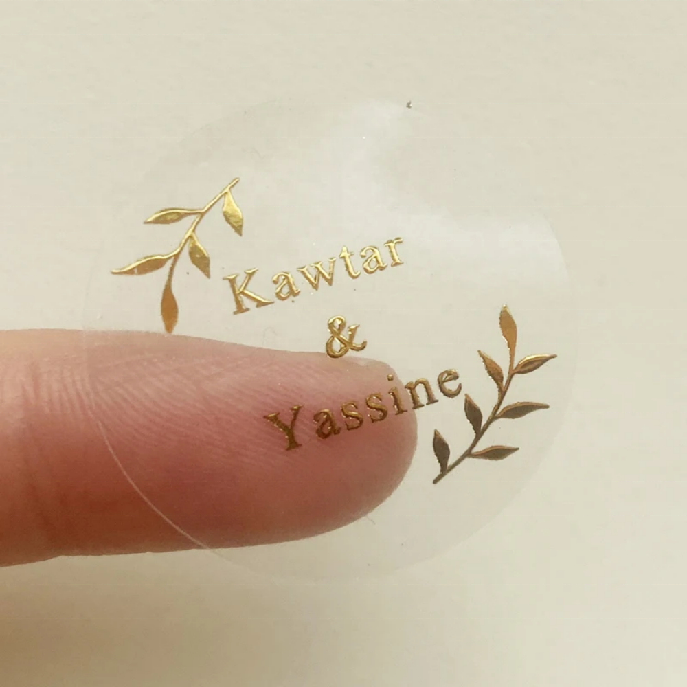 Custom clear vinyl label sticker branding packaging logo label salon promotion sticker label design for products promotions