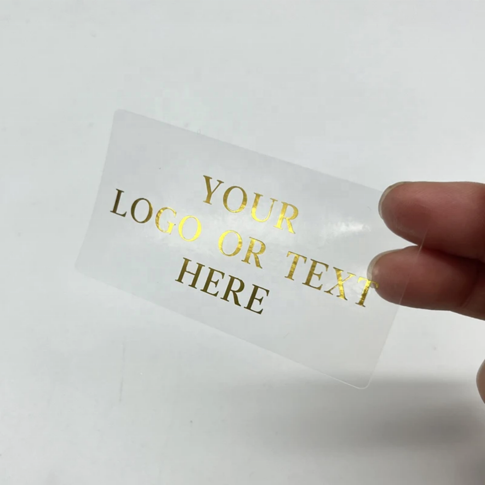 Custom clear vinyl label sticker branding packaging logo label salon promotion sticker label design for products promotions