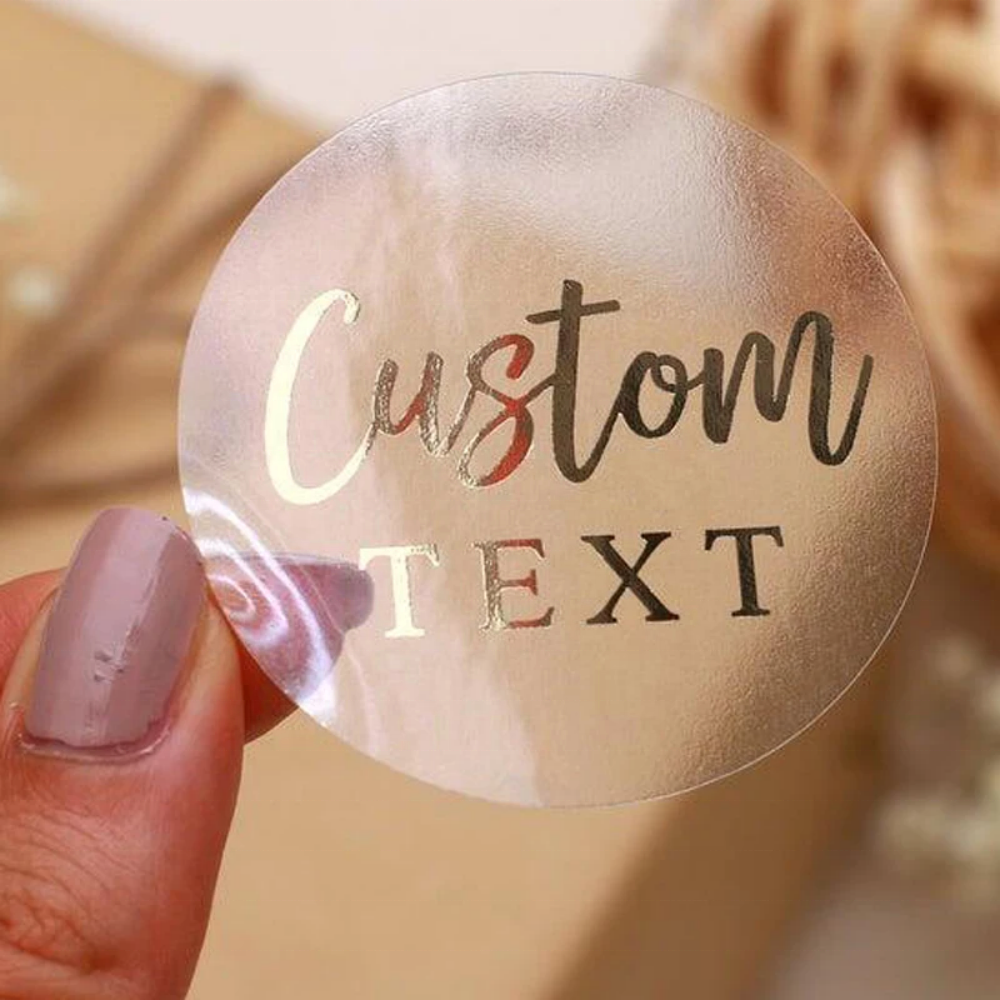 Custom clear vinyl label sticker branding packaging logo label salon promotion sticker label design for products promotions