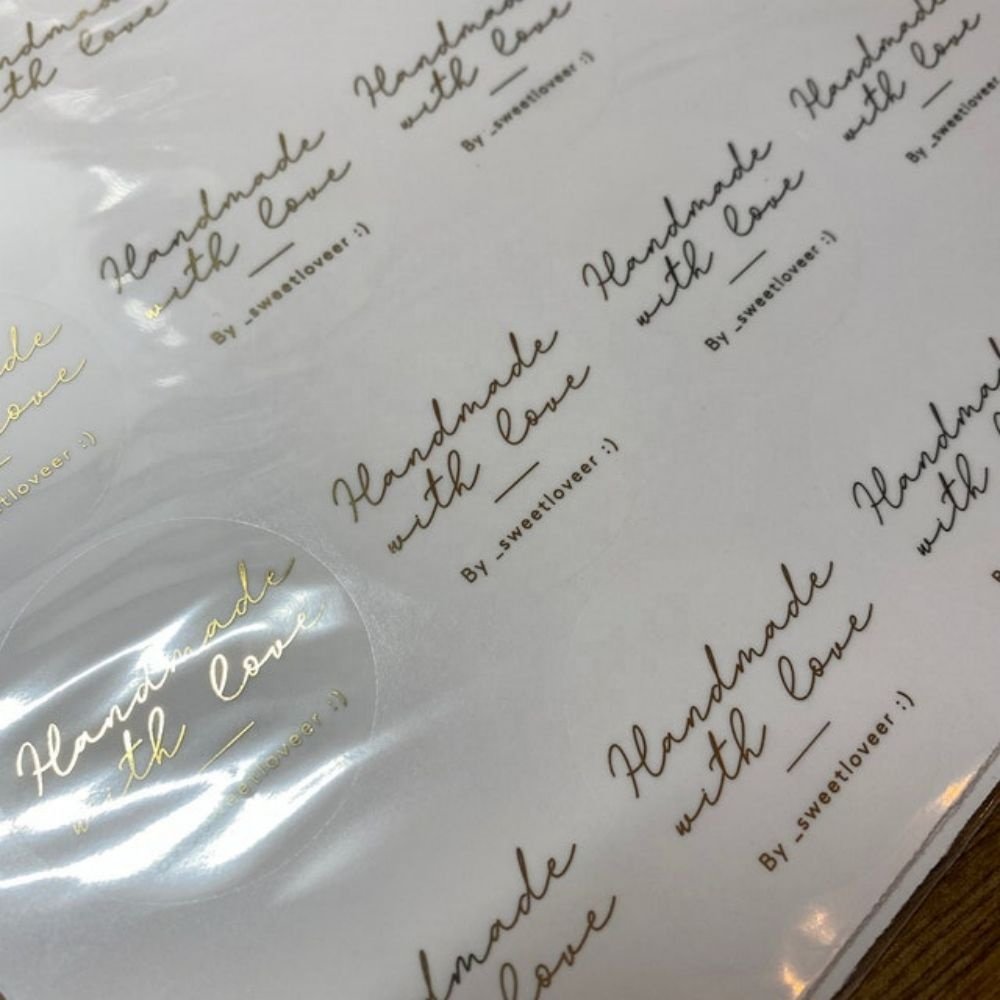 Custom clear vinyl label sticker branding packaging logo label salon promotion sticker label design for products promotions