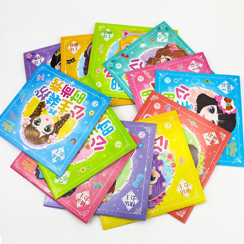 CL805 Custom Printing Kids Stickers Cute Girl Princess Dress Up Stickers Book Soft Cover Reusable Cartoon Sticker Books