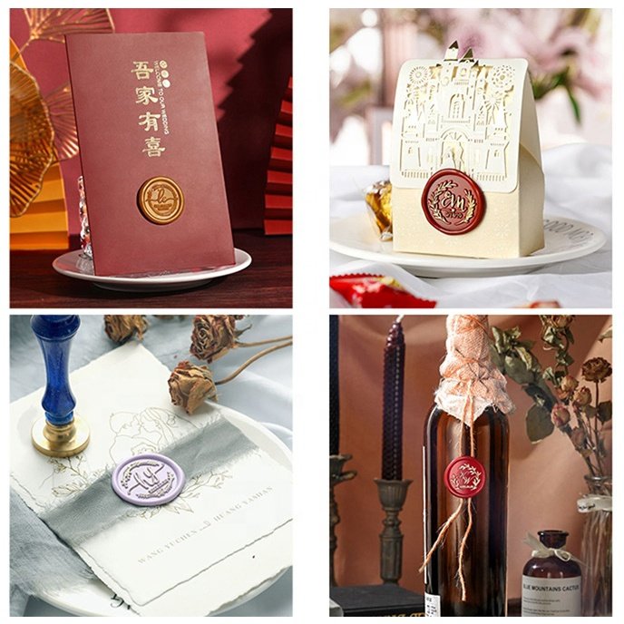 MorSun Self Adhesive Envelope Fire Paint Stamp Seal Stickers for Office Greeting Cards Wax Seal Sticker Labels