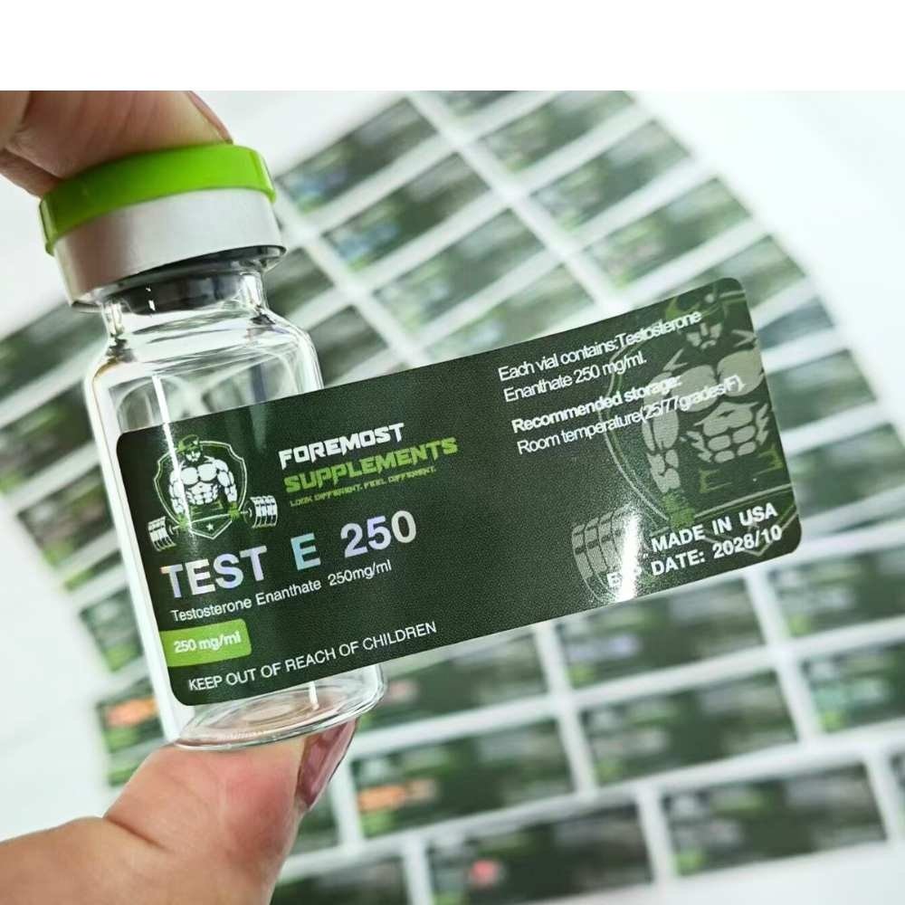 custom printing sticker 2ml 3ml vial label A-O-D 9604 5mg Semaglutid e 10mg peptide bottle labels