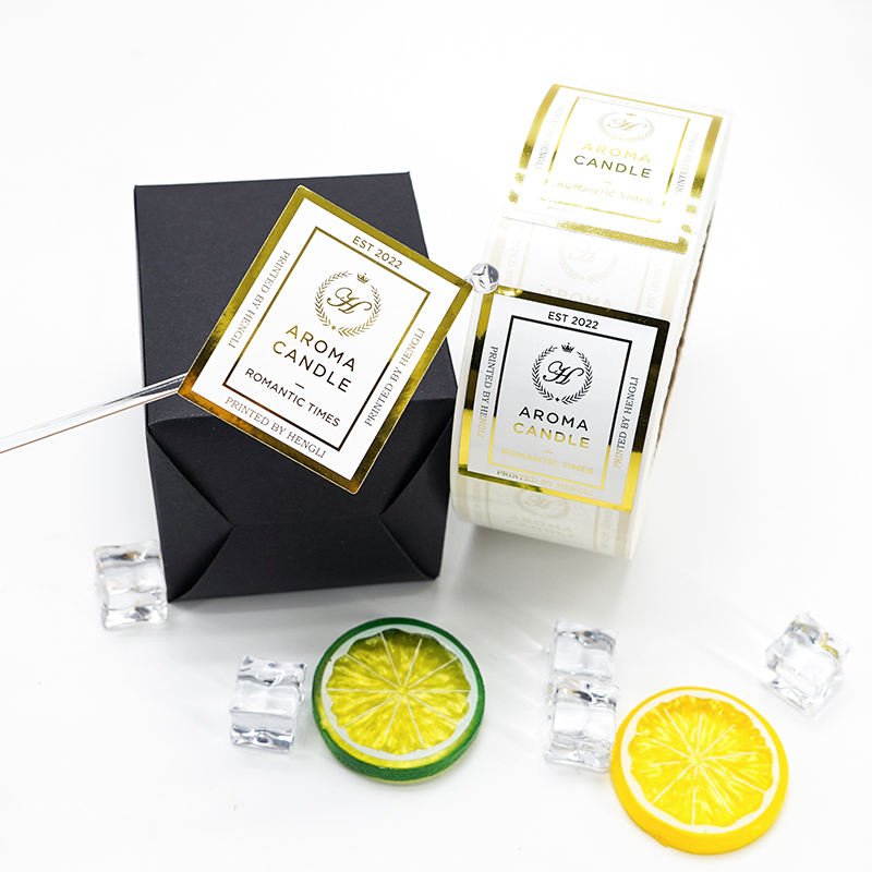 Custom high quality luxury gold foil candle private label sticker print waterproof vinyl packaging labels for candle jars