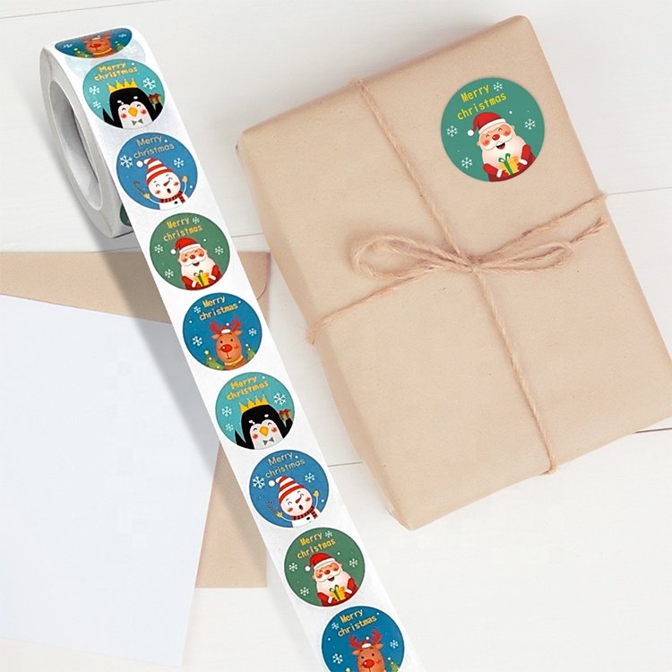 1 inch 500 Pcs Custom Rose Gold Packaging Bag Poly Bubble Printed Mailers Thank You Stickers For Christmas