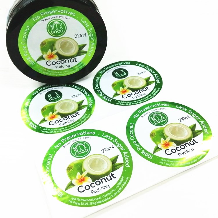 Customized Sheet Roll Glossy Silver Circle Lid Seal Plastic Beverage Drink Adhesive Logo Printing Color Dot Round Label Sticker