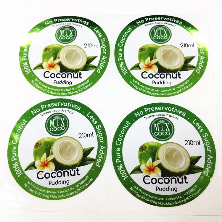Customized Sheet Roll Glossy Silver Circle Lid Seal Plastic Beverage Drink Adhesive Logo Printing Color Dot Round Label Sticker