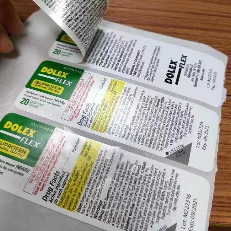 Double sides printing label custom with glossy lamination Individual vinyl stickers