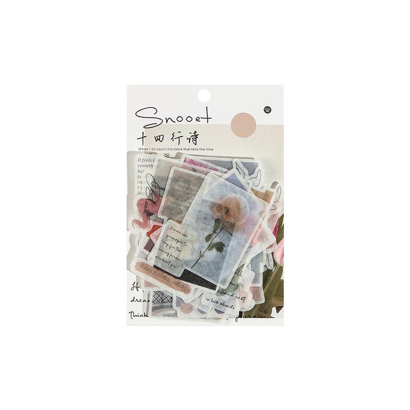 Creative Retro Sticker Pack DIY Decorative Stickers Student Kawaii Stationery Stickers