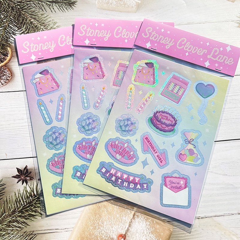 Cartoon labels Printing Die Cut Stickers Sheet Waterproof Glitter Vinyl Logo Sticker Pack A4A5A6 Custom kiss Cut Sticker Sheet