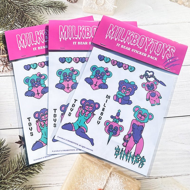 Cartoon labels Printing Die Cut Stickers Sheet Waterproof Glitter Vinyl Logo Sticker Pack A4A5A6 Custom kiss Cut Sticker Sheet