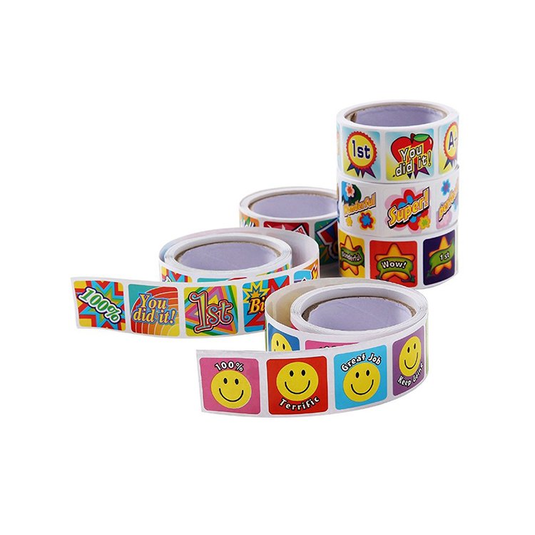 Children's School Stickers,Student Encouragement Assorted Sticker Rolls Stickers