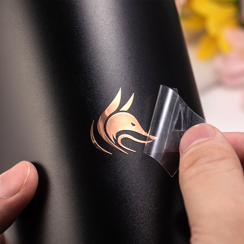 Metallic Letters Labels Custom label Thin Electroform Gold Nickel 3d Logo Transfer sticker Embossed Decals Metal Stickers
