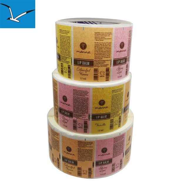 Colorful adhesive label sticker waterproof label printing for food and cosmetics
